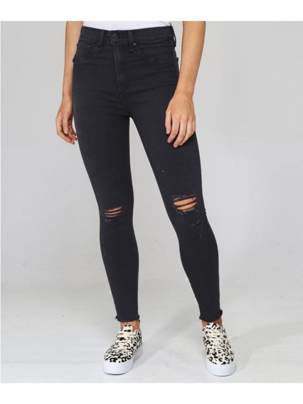 Rag & Bone Nina High Rise Skinny Jean 28 Stretch Distressed Frayed Ankle Grunge